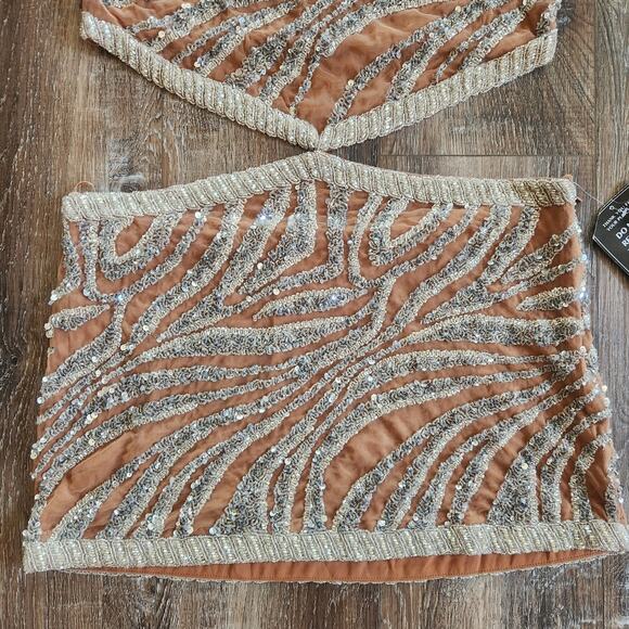 Retrofete Beige and Silver Mini Dress - Picture 4 of 10